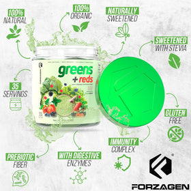 Forzagen Poudre de Super-aliments Végétale Verte et Rouge 349g emballage
