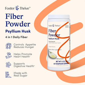 Foster & Thrive Poudre de Psyllium 408g étiquette avec instructions