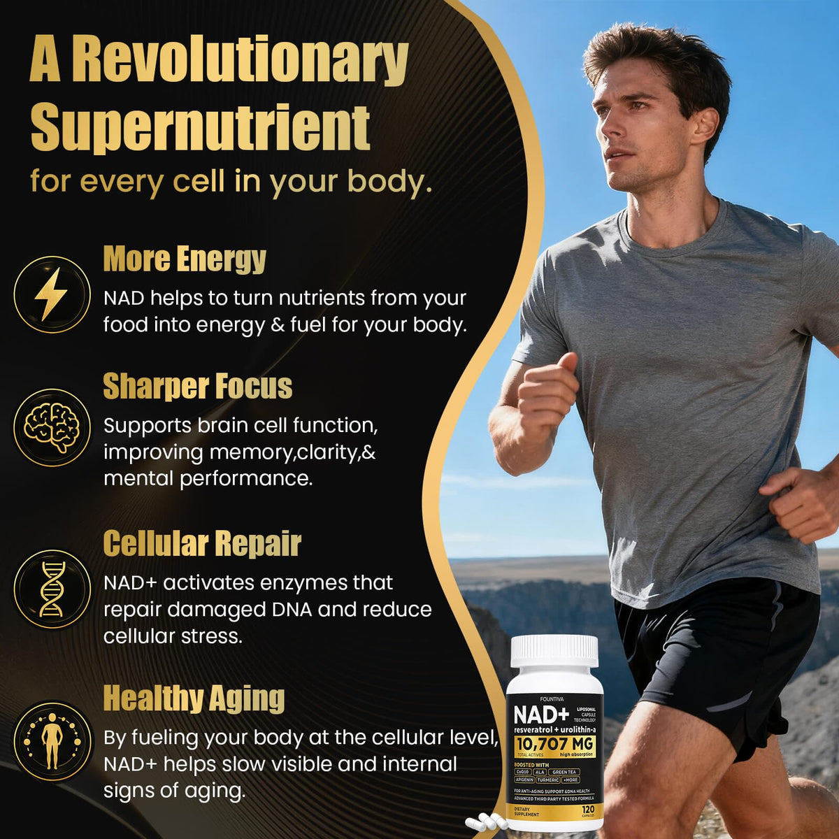 FOUNTIVA Liposomal NAD+ 10 707 mg capsules végétariennes