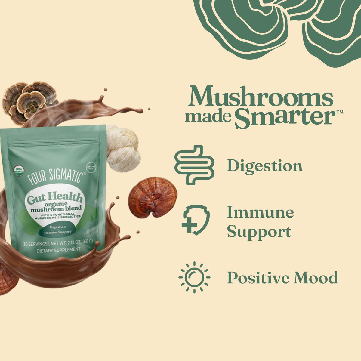 Four Sigmatic Mélange de Champignons poudre dans un bol