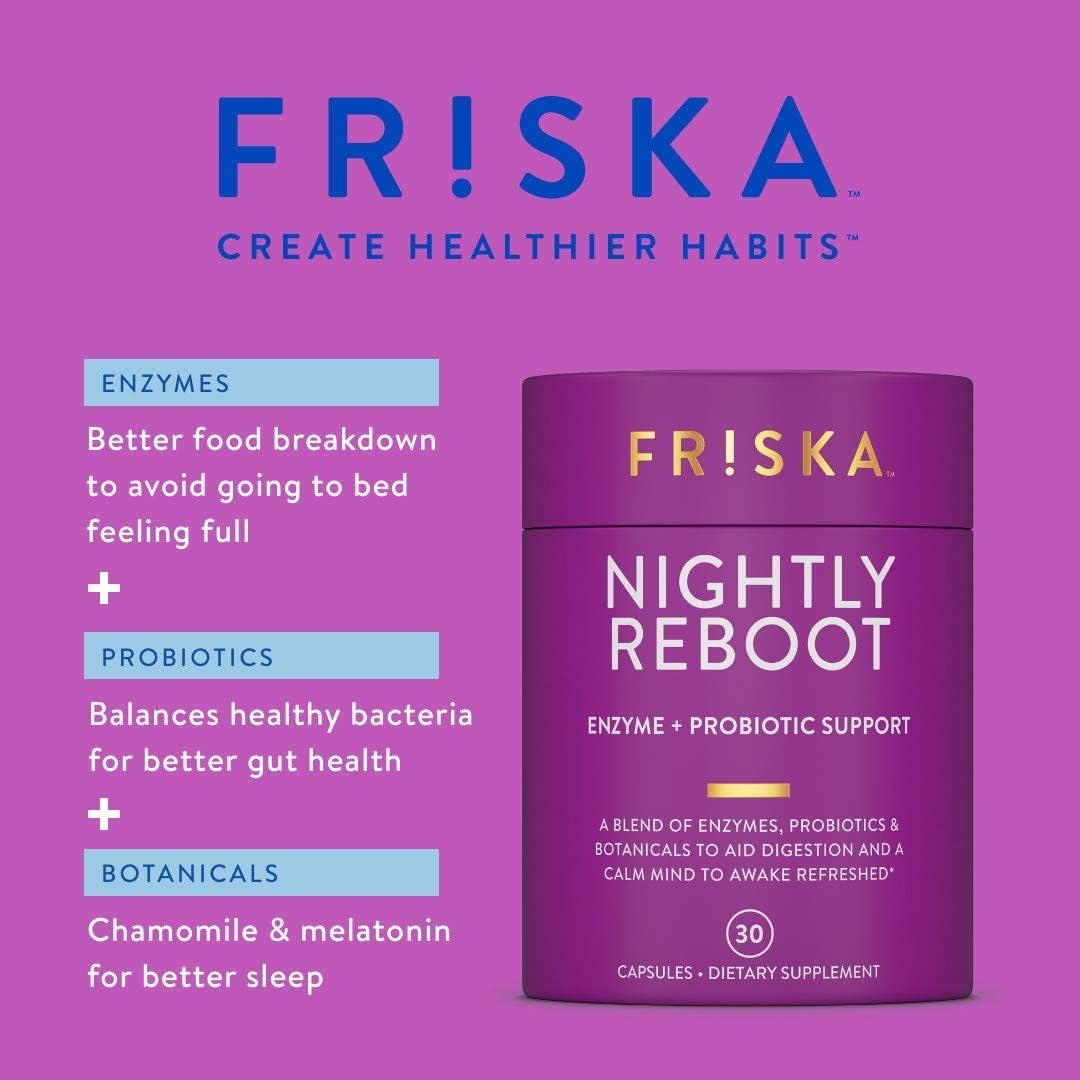 FR!SKA Nightly Reboot capsules sur une surface blanche