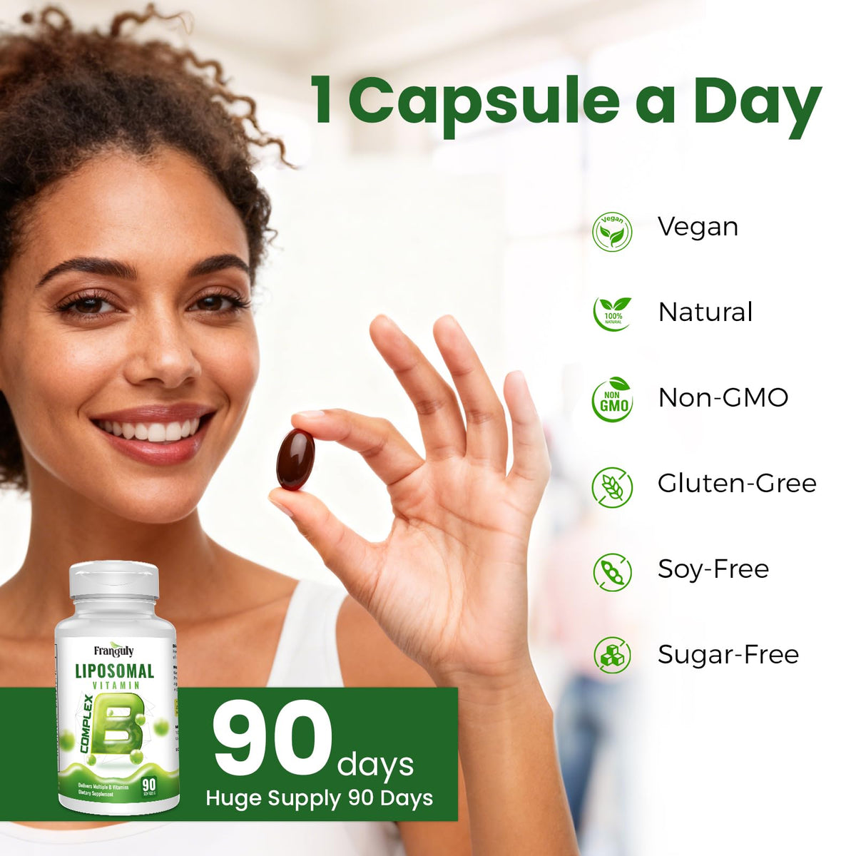 Franguly B Complex Liposomal 90 capsules avec ingrédients