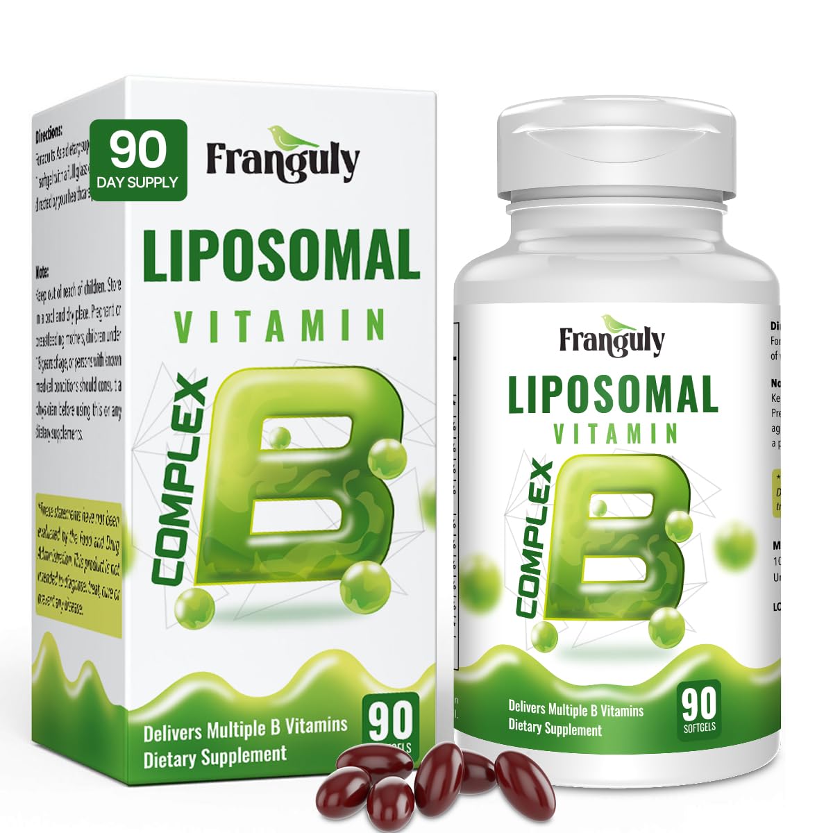 Franguly B Complex Liposomal 90 capsules vue de face
