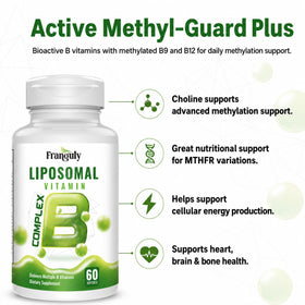 Franguly Complexe B Liposomal 60 capsules côté avec étiquette