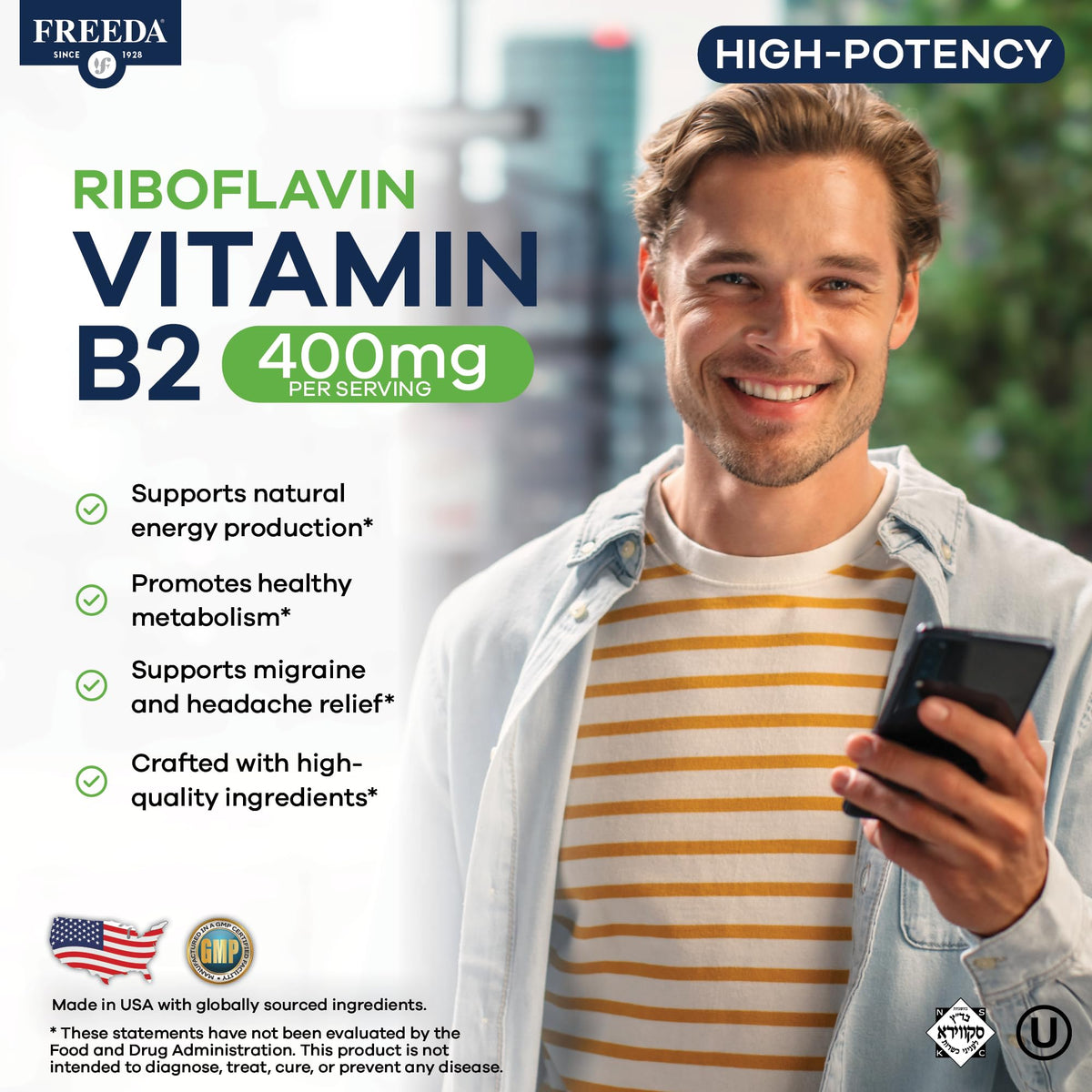 FREEDA B2 400mg Comprimés Végétaliens, emballage et étiquette