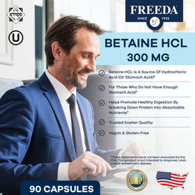 FREEDA Betaïne HCl Vegan 90 capsules vue arrière