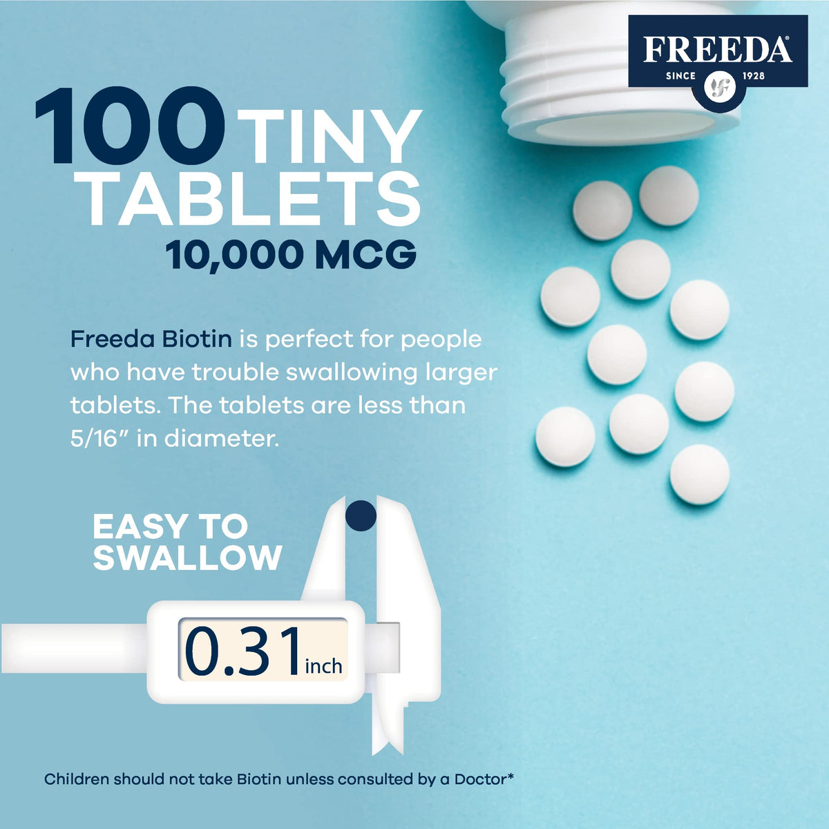 FREEDA Biotine 10 000 mcg avec des ingrédients naturels