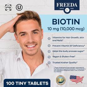 FREEDA Biotine 10 000 mcg emballage et dosage