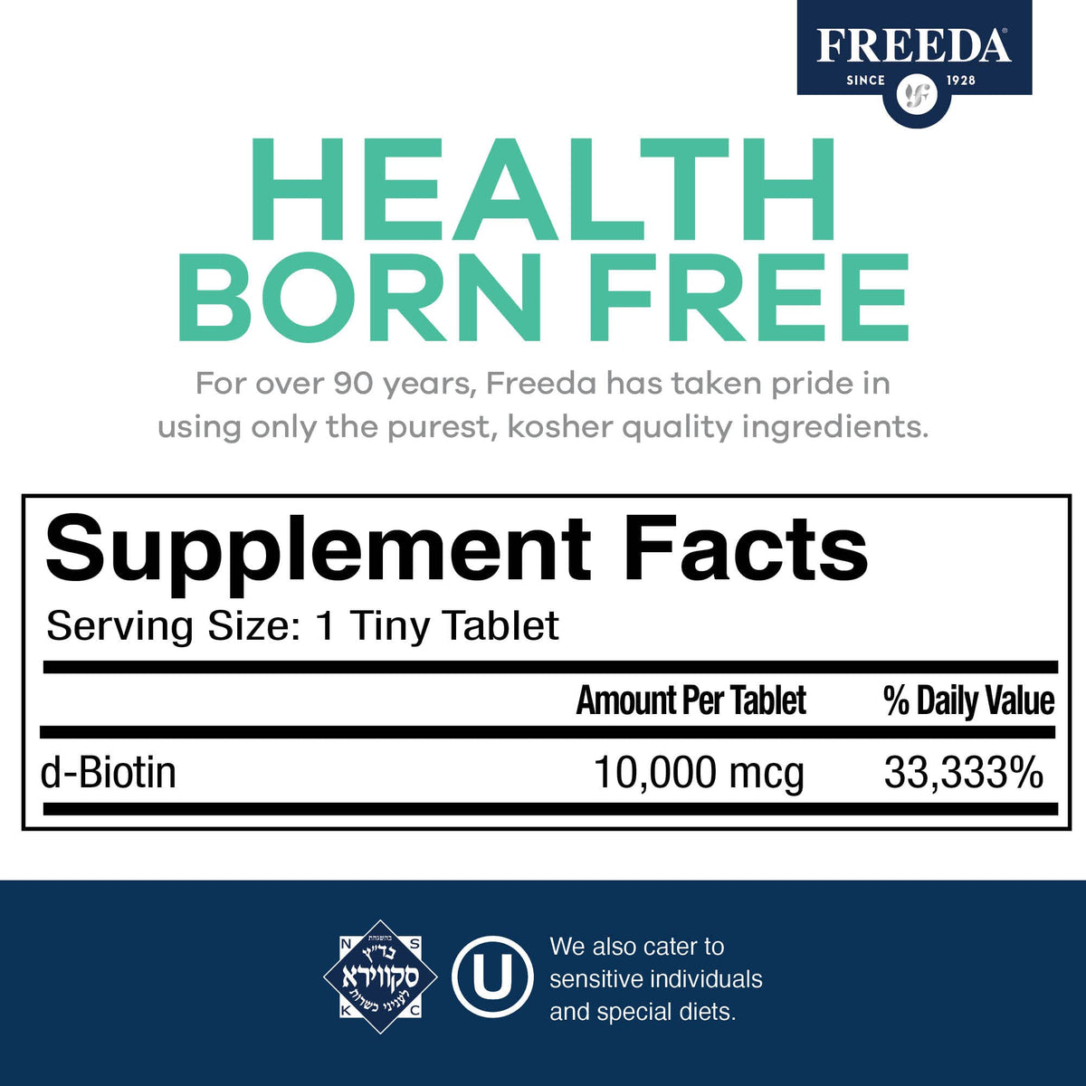 FREEDA Biotine 10 000 mcg près de produits de beauté