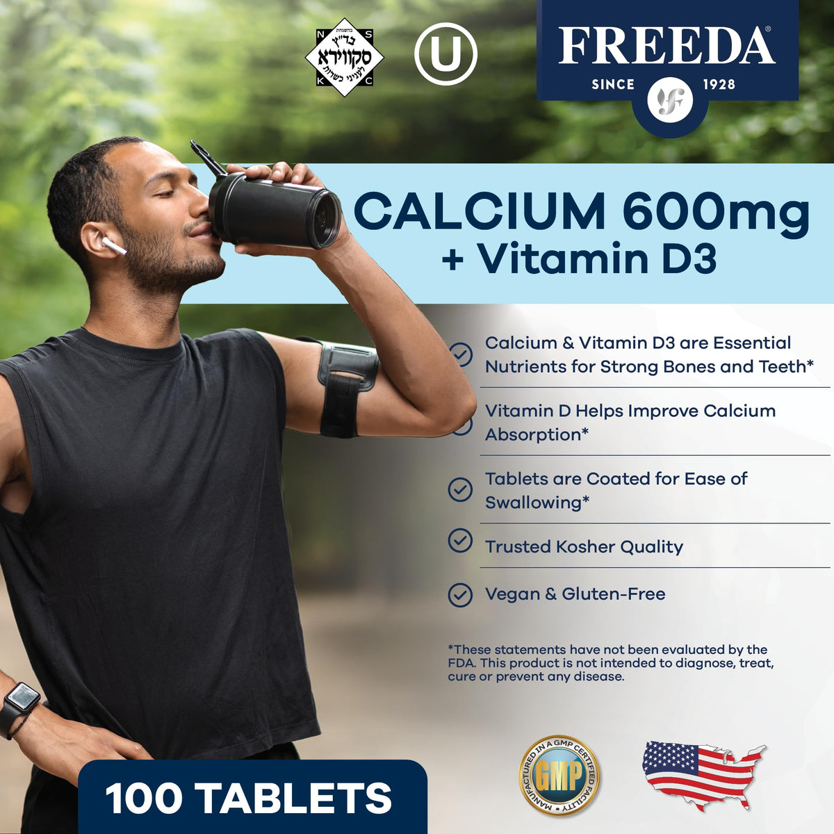 FREEDA Calcium 600mg comprimés dans un environnement de vie saine