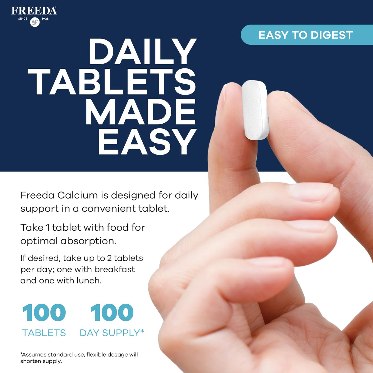 FREEDA Calcium 600mg comprimés, dosage de 600 mg