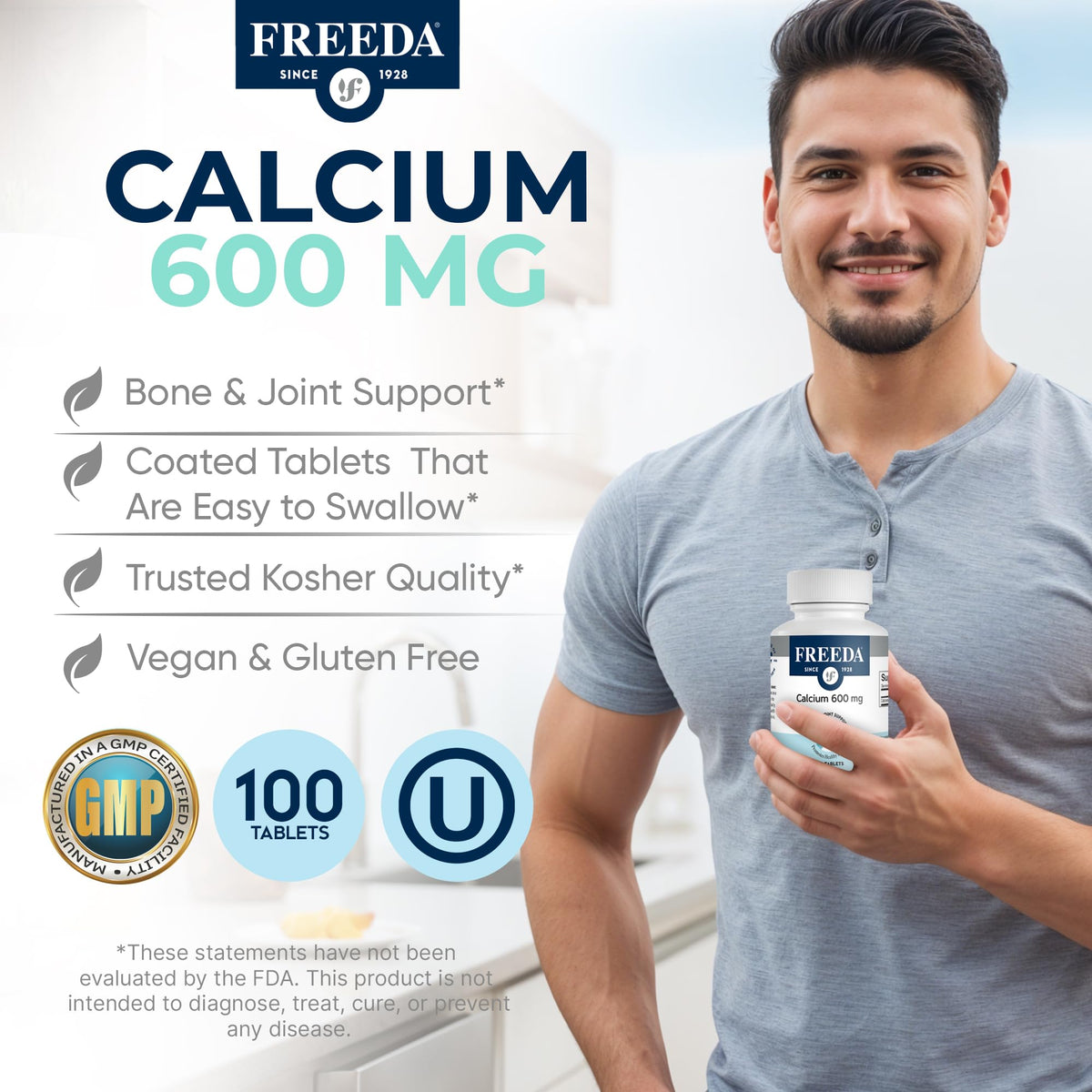 FREEDA Calcium 600mg comprimés, vue de haut