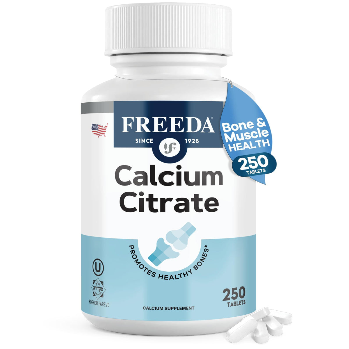 FREEDA Calcium Citrate 1000mg 250 comprimés vue avant