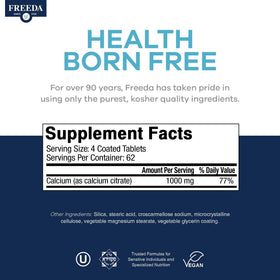 FREEDA Calcium Citrate 1000mg comprimés dans une main
