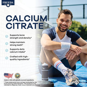 FREEDA Calcium Citrate 1000mg côté avec informations nutritionnelles