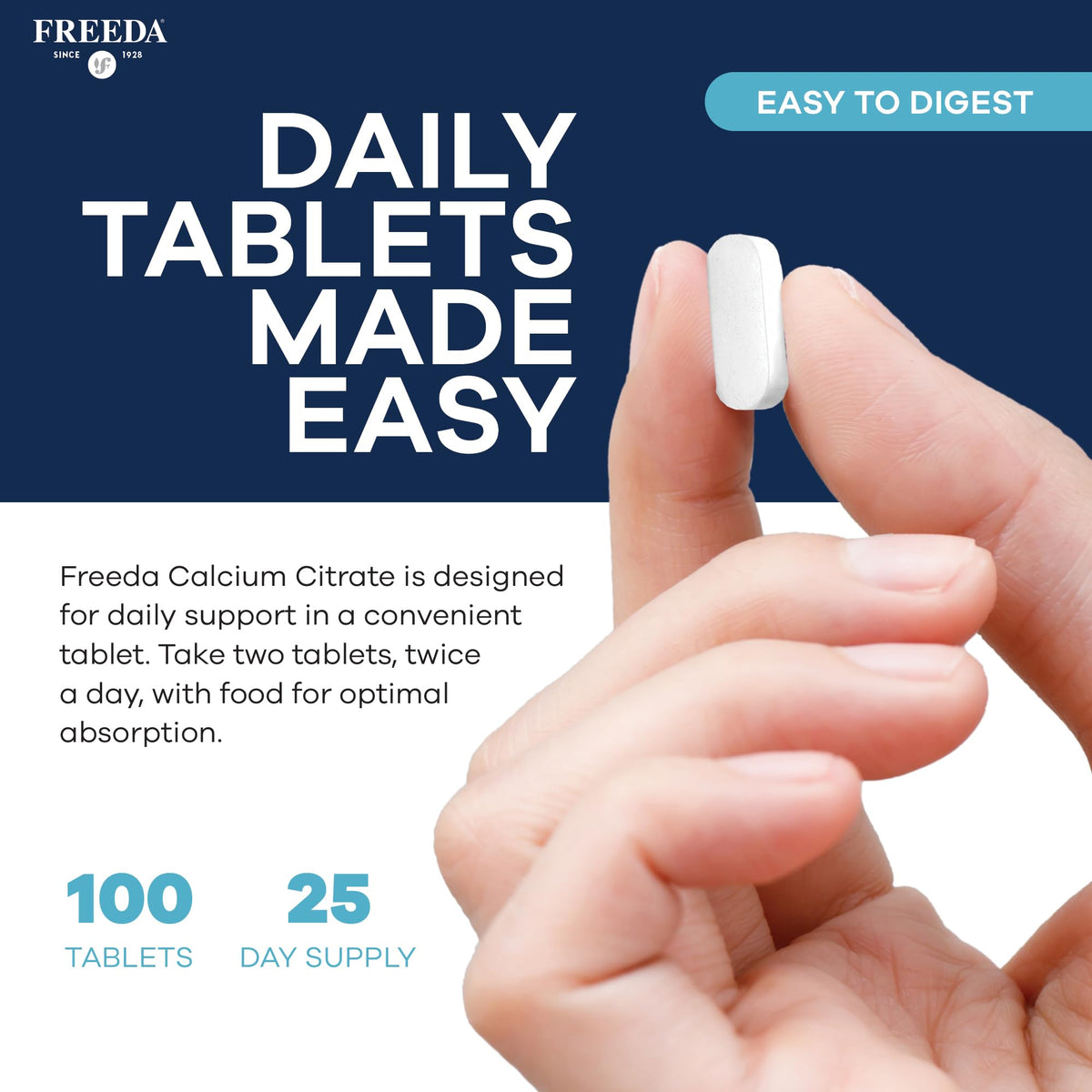 FREEDA Calcium Citrate 1000mg tablettes à l'intérieur de la boîte