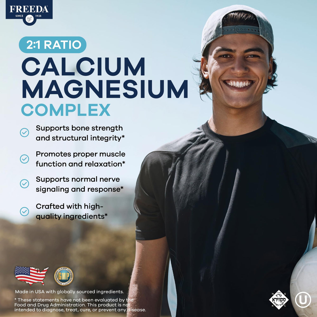 FREEDA Complément Alimentaire Calcium Magnésium 100 Capsules emballage