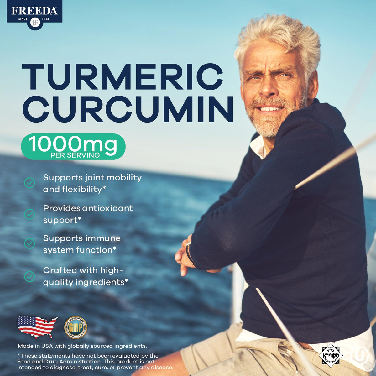 FREEDA Complément Alimentaire Curcuma 1000mg 90 Capsules arrière