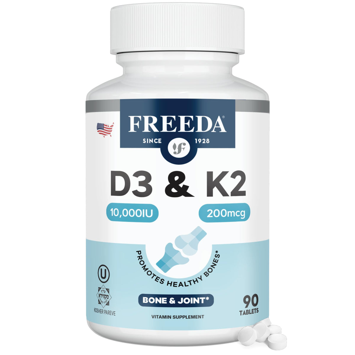 FREEDA Complément Alimentaire D3 10000 UI K2 MK7 - Boîte avant