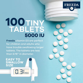 FREEDA Complément Alimentaire D3 5000 IU - Taille des comprimés