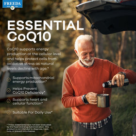 FREEDA CoQ10 50 mg comprimés, présentation sur une table