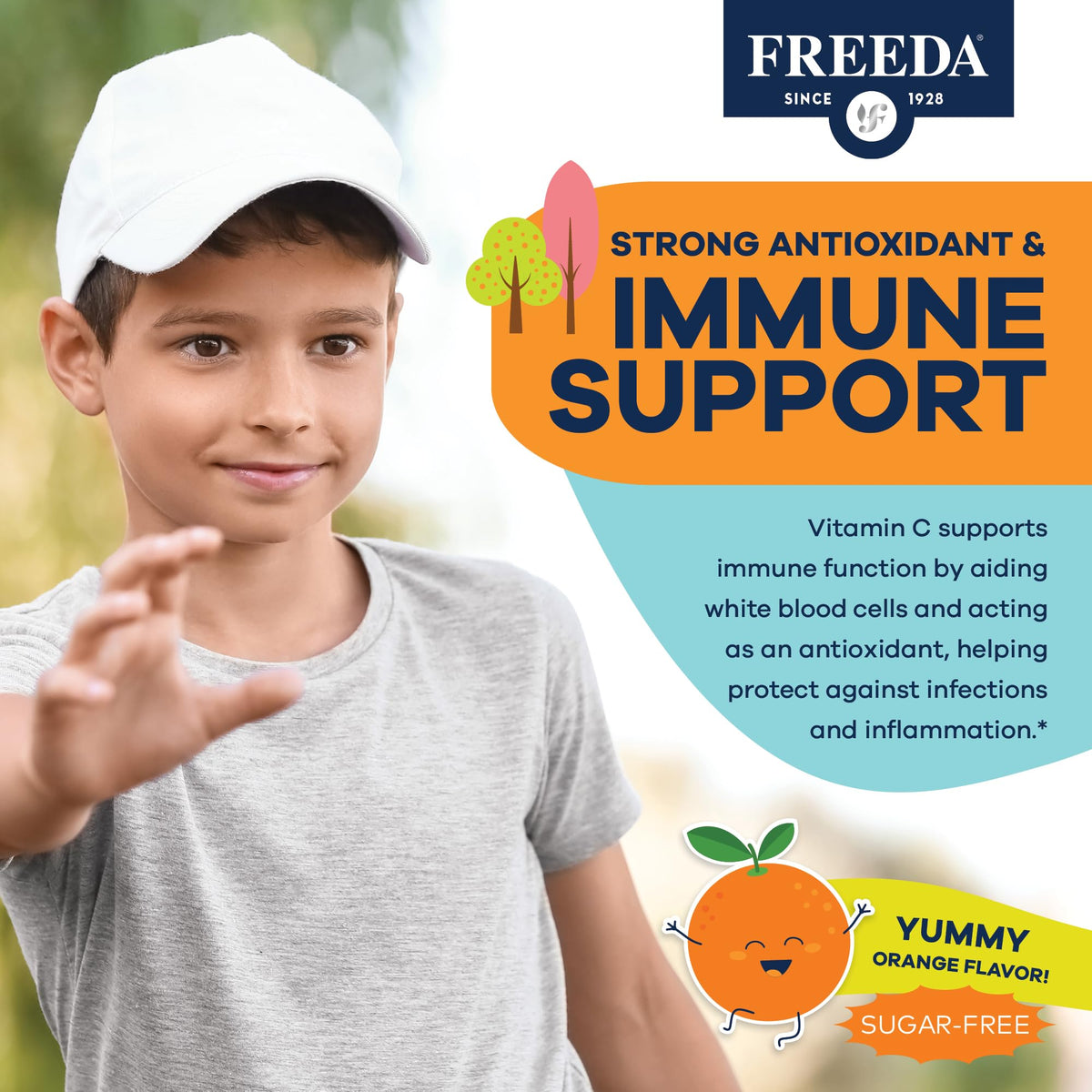 FREEDA Gummies Vitamine C Enfants gummies sur une assiette