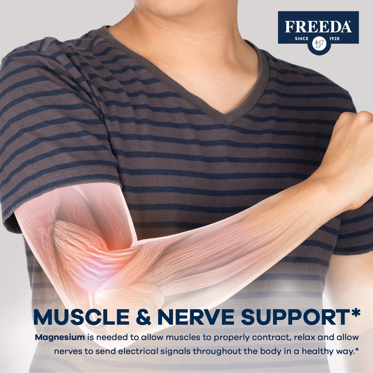 FREEDA Magnésium Gluconate comprimés dans une main