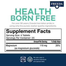 FREEDA Magnésium Gluconate comprimés sur une surface
