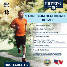 FREEDA Magnésium Gluconate étiquette avec ingrédients