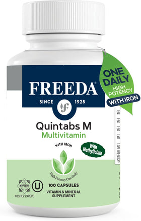 FREEDA Multivitamine Quintabs-M avec Fer, boîte de 100 capsules