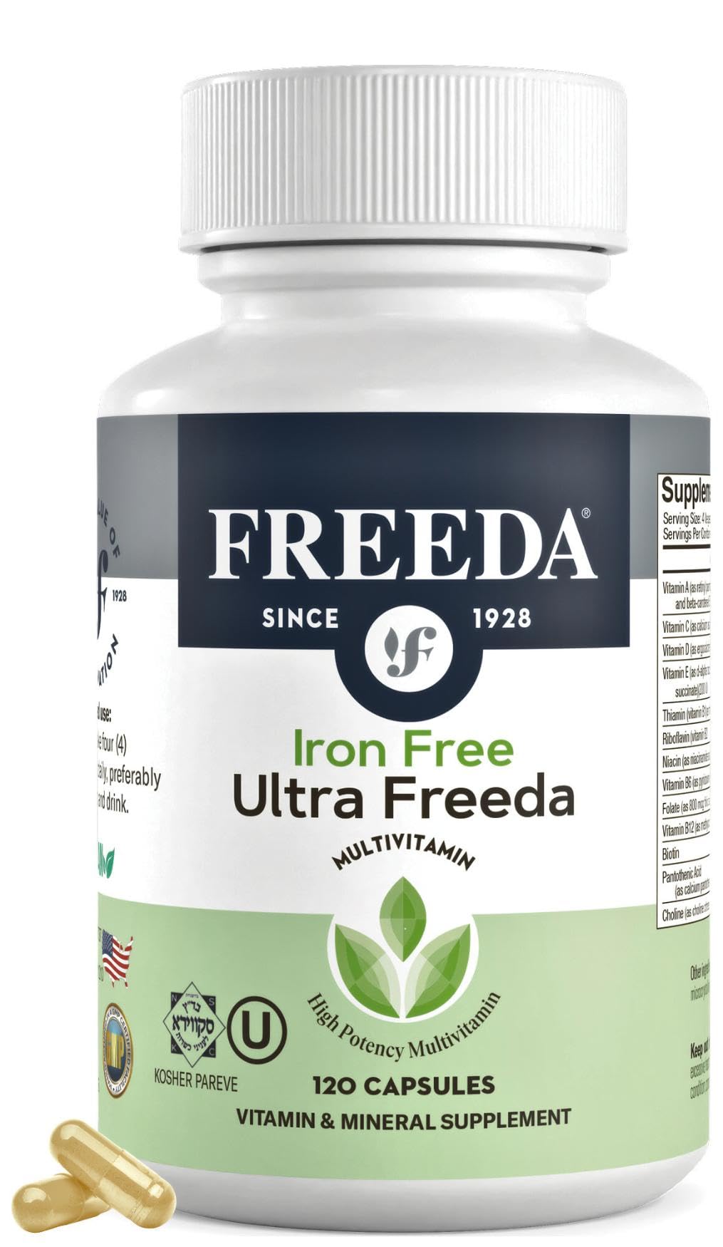 FREEDA Multivitamines Adultes 120 capsules vue de face