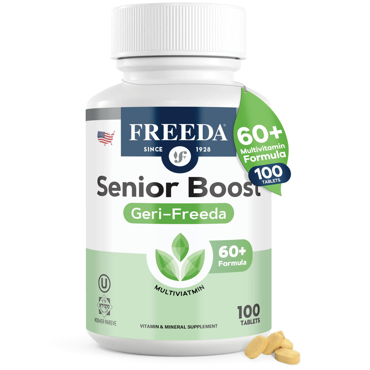 FREEDA multivitamines seniors 60+ comprimés enrobés vue de face