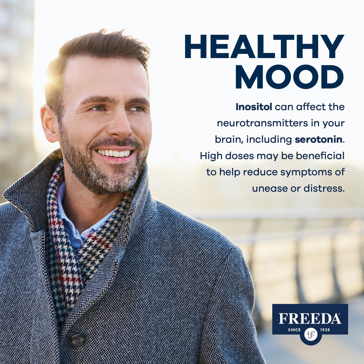 FREEDA Myo-Inositol Pur 650mg capsules on a wooden table