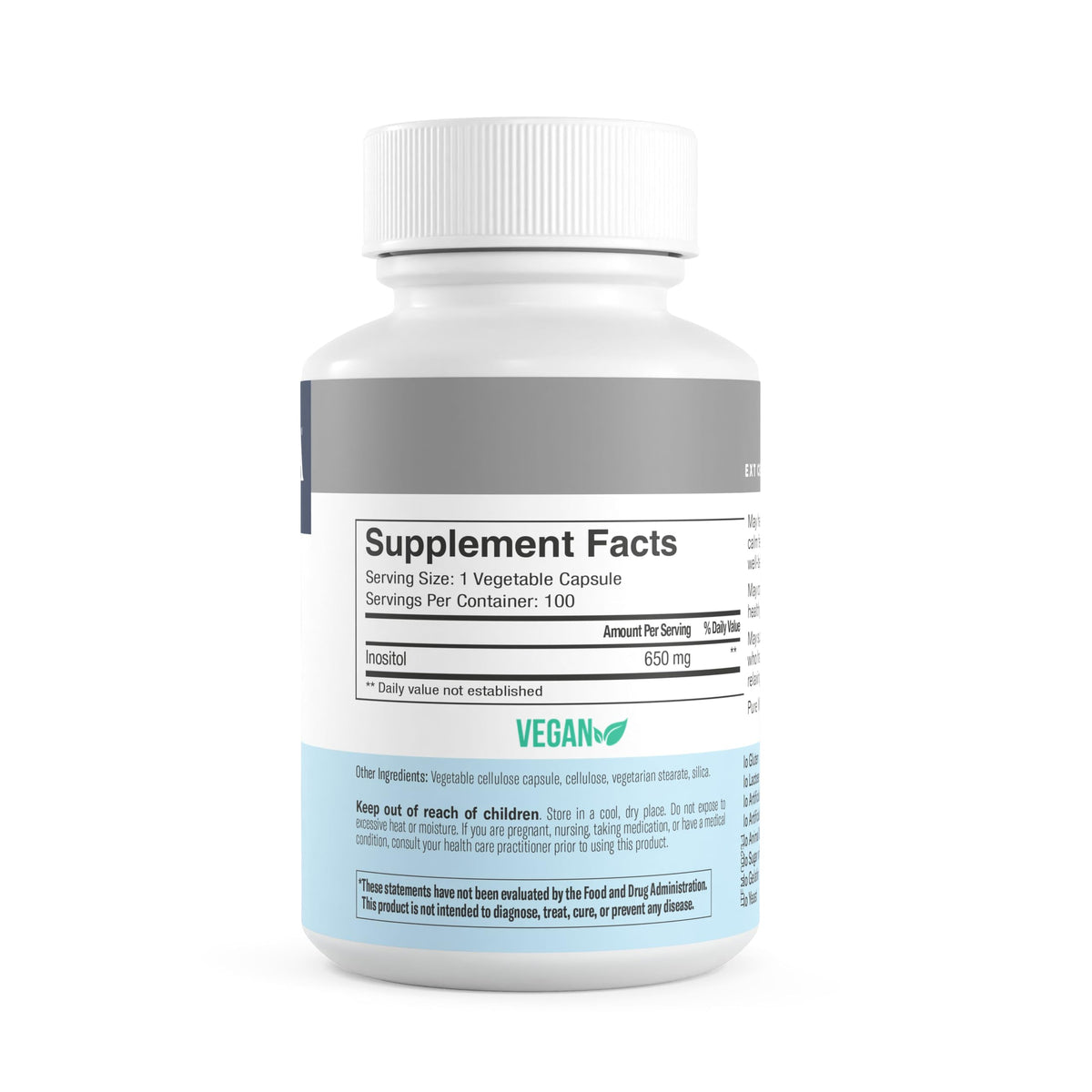 FREEDA Myo-Inositol Pur 650mg capsules opened bottle
