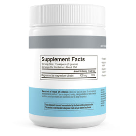 FREEDA Poudre de Citrate de Magnésium 16 oz étiquette détaillée