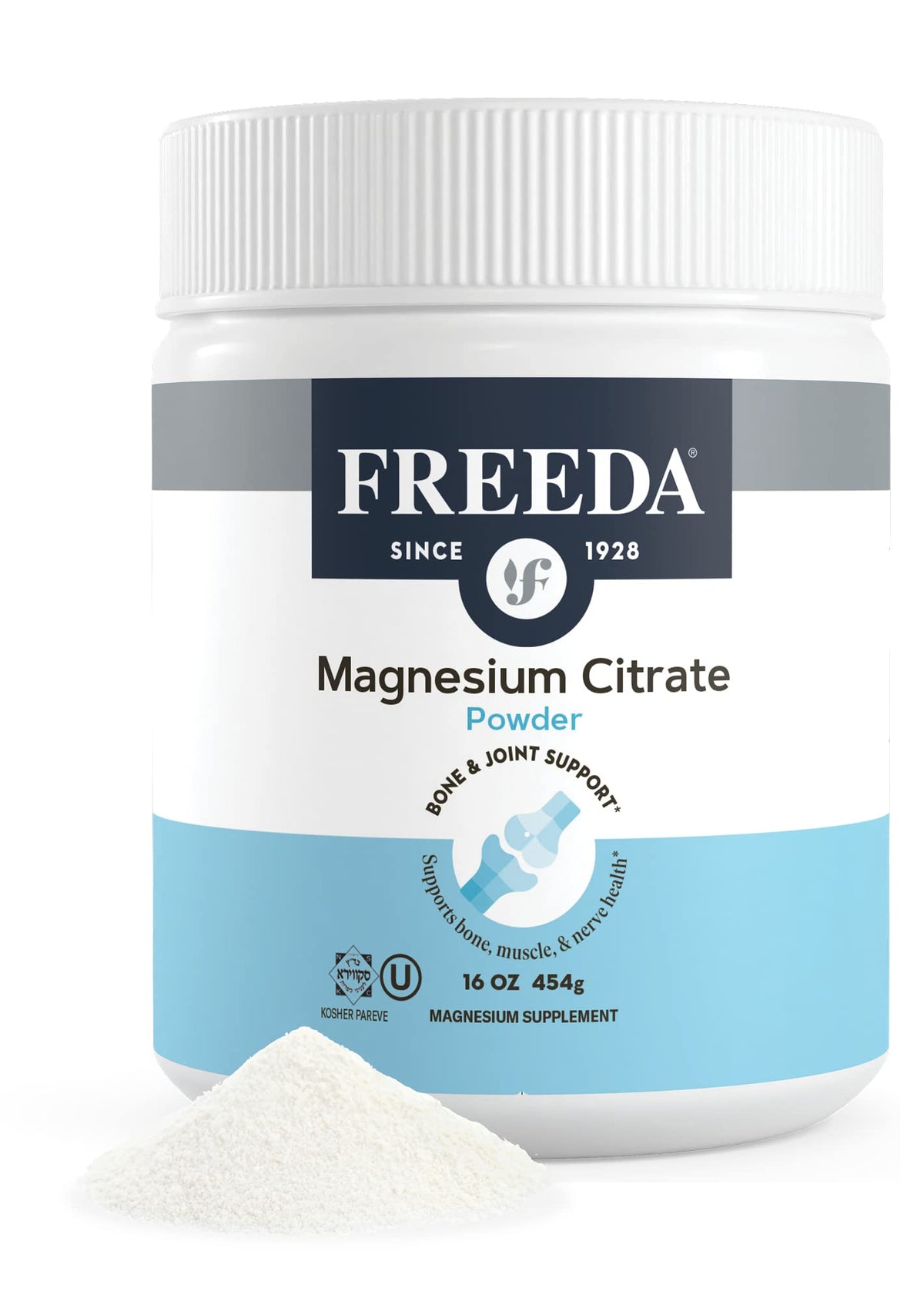 FREEDA Poudre de Citrate de Magnésium 16 oz vue de face