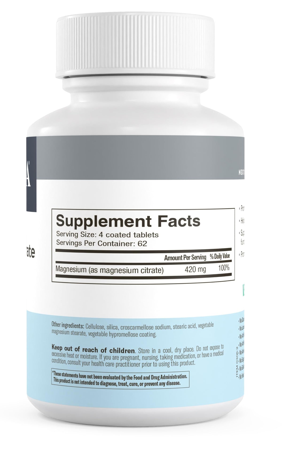 FREEDA Poudre de Citrate de Magnésium 400 mg avec d'autres compléments