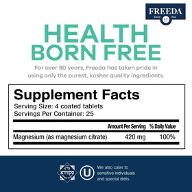FREEDA Poudre de Citrate de Magnésium 400 mg comprimés enrobés