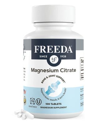 FREEDA Poudre de Citrate de Magnésium 400mg 100 comprimés vue de face