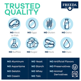 FREEDA Poudre de Citrate de Magnésium 400mg comprimés sur une table