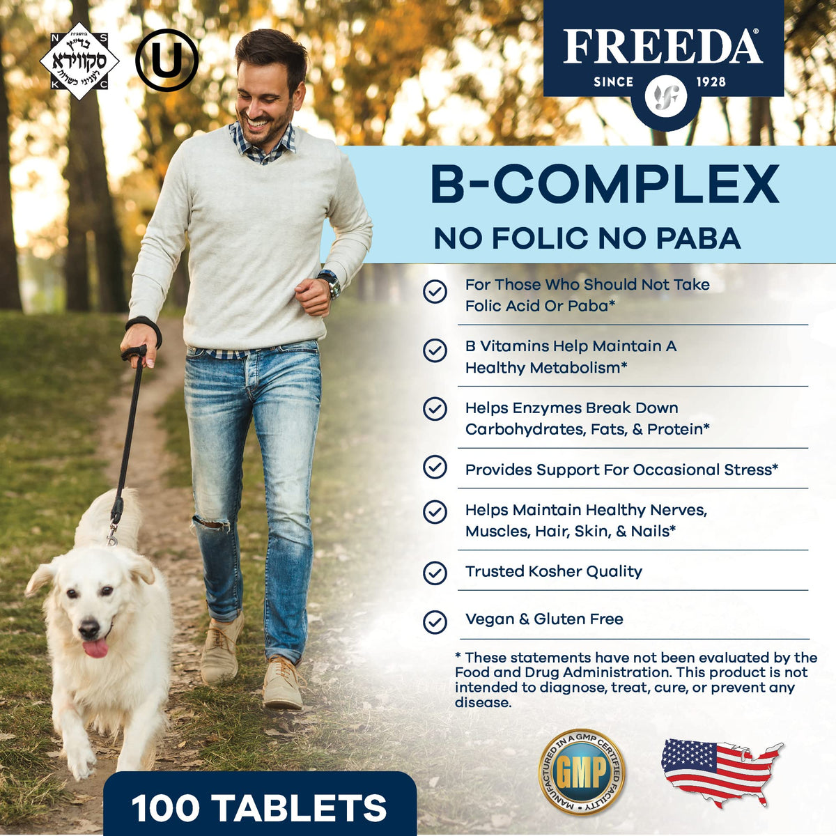 FREEDA Super B-Complex emballage arrière avec ingrédients