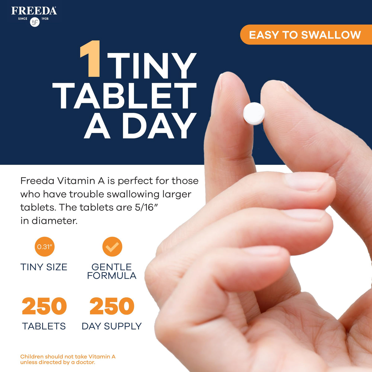 FREEDA Vitamine A 15 000 UI vue de côté du pot
