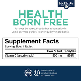 FREEDA Vitamine C 500mg comprimés, dosage de 500mg par comprimé