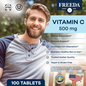 FREEDA Vitamine C 500mg comprimés, vue de côté
