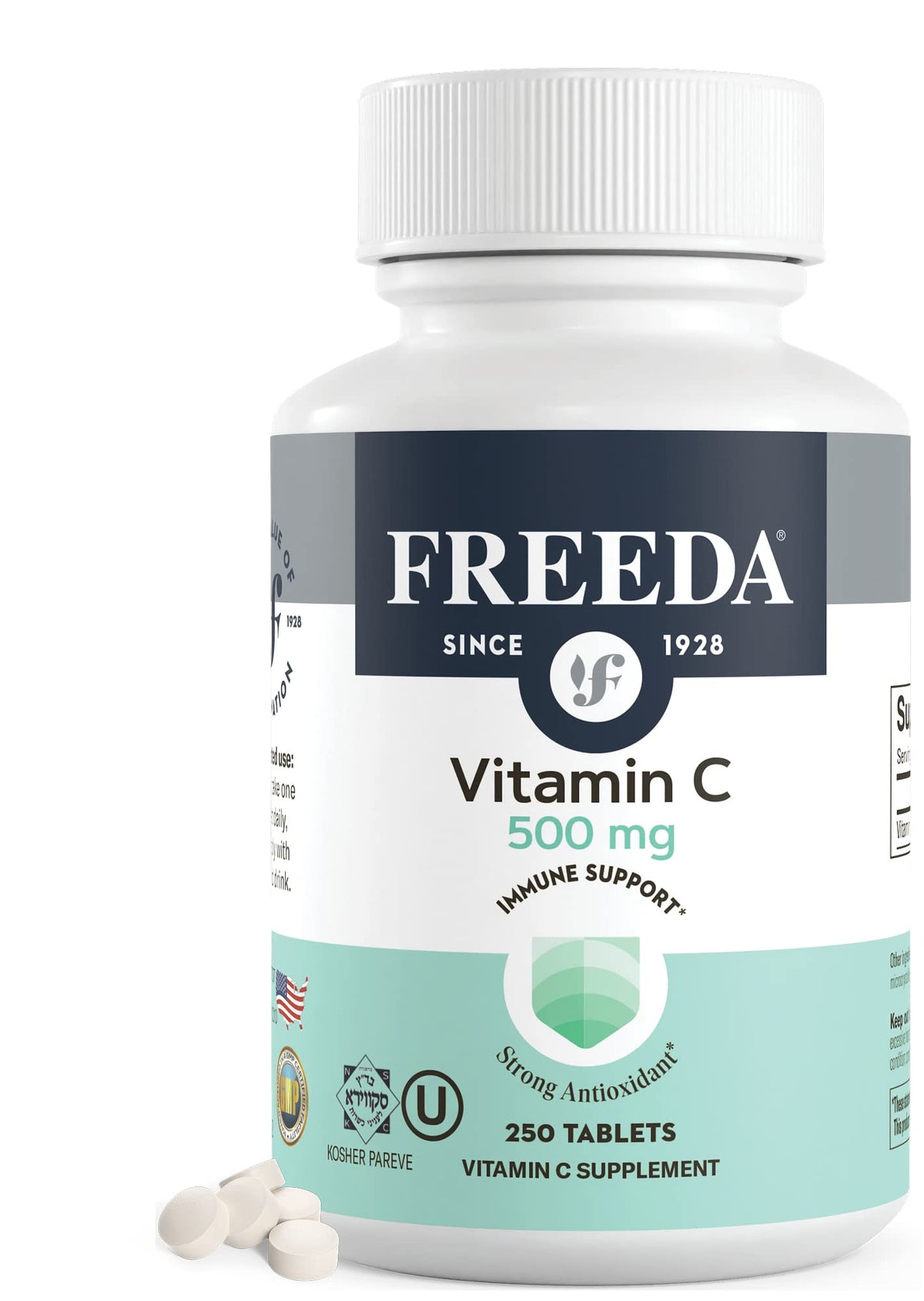 FREEDA Vitamine C 500mg Vegan 250 comprimés vue de face