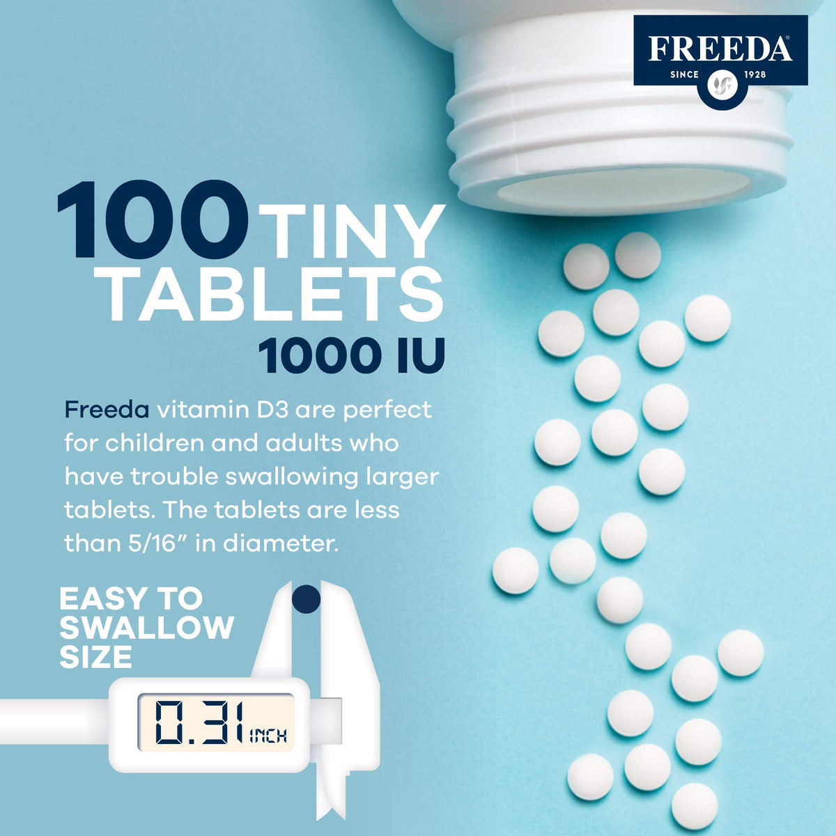 FREEDA Vitamine D3 1000 UI comprimés à côté d'autres compléments
