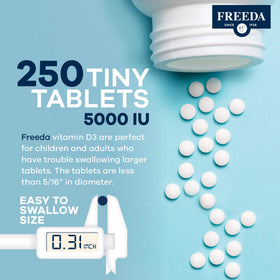 FREEDA Vitamine D3 5000 IU comprimés, prise en main