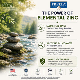 FREEDA Zinc Élementaire 30mg, comprimés dans une main