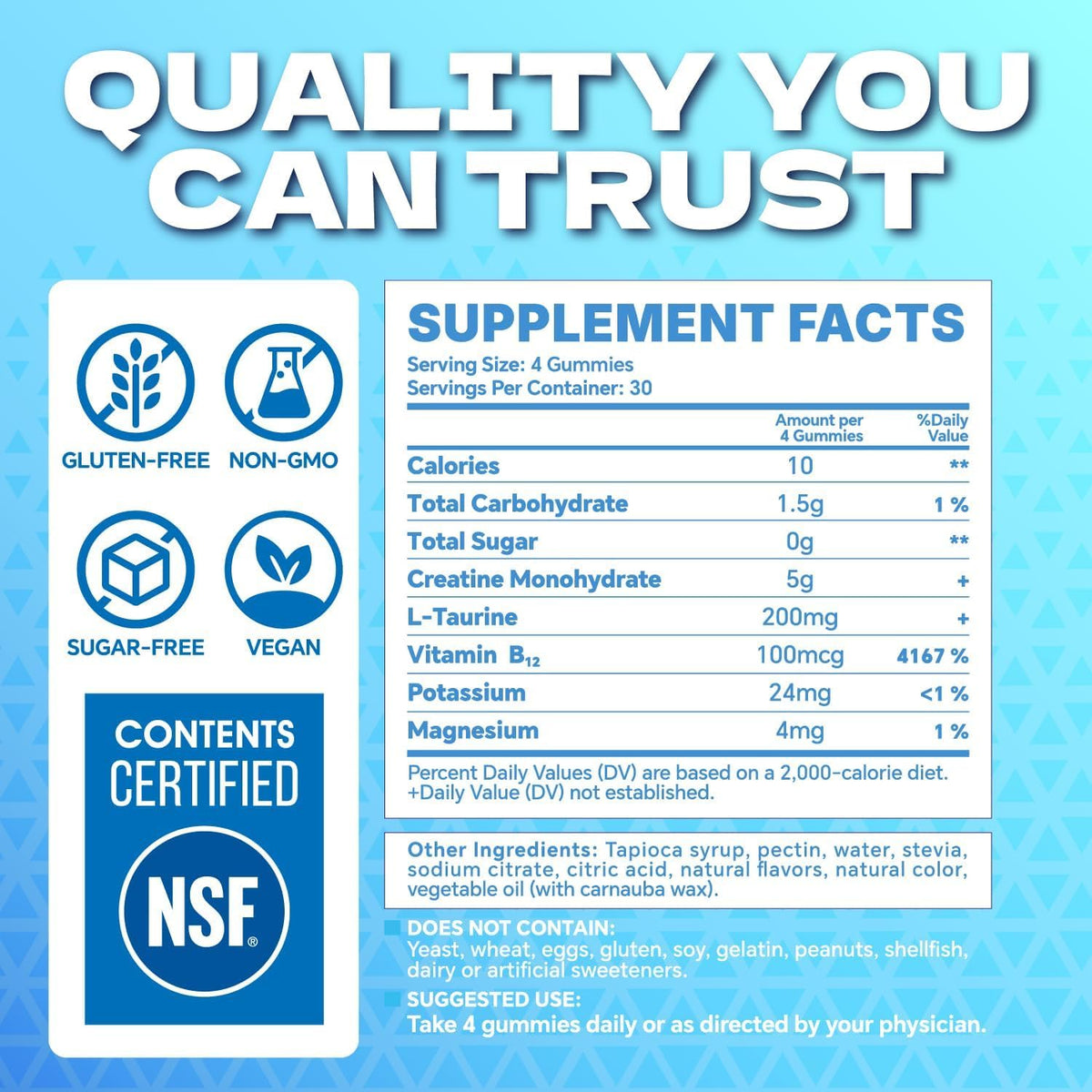 Frellanox Gummy de créatine - ingrédients clés