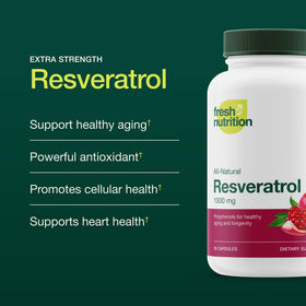 Fresh Nutrition Resvératrol 750mg capsules dans une main